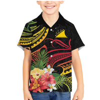 Personalised Tokelau Tropical Flowers Family Matching Mermaid Dress and Hawaiian Shirt Reggae Polynesian Art Vibe LT9 Son's Shirt Reggae - Polynesian Pride