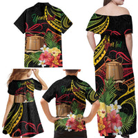 Personalised Tokelau Tropical Flowers Family Matching Off Shoulder Maxi Dress and Hawaiian Shirt Reggae Polynesian Art Vibe LT9 - Polynesian Pride