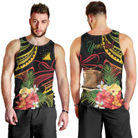 Personalised Tokelau Tropical Flowers Men Tank Top Reggae Polynesian Art Vibe
