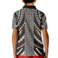 Brown Tongan Polynesian Tribal Kid Polo Shirt - Polynesian Pride