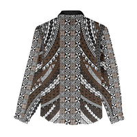 Brown Tongan Polynesian Tribal Women Casual Shirt - Polynesian Pride