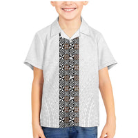 Light Gray Tongan Polynesian Tribal Family Matching Mermaid Dress and Hawaiian Shirt LT9 Son's Shirt White - Polynesian Pride