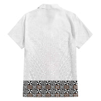 Light Gray Tongan Polynesian Tribal Family Matching Short Sleeve Bodycon Dress and Hawaiian Shirt LT9 - Polynesian Pride