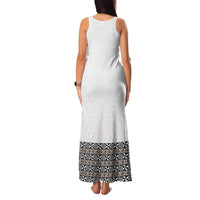 Light Gray Tongan Polynesian Tribal Family Matching Tank Maxi Dress and Hawaiian Shirt LT9 - Polynesian Pride