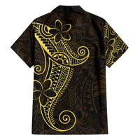 Black Gold Polynesian Tribal Family Matching Off The Shoulder Long Sleeve Dress and Hawaiian Shirt LT9 - Polynesian Pride