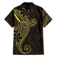 Black Gold Polynesian Tribal Family Matching Off Shoulder Short Dress and Hawaiian Shirt LT9 - Polynesian Pride