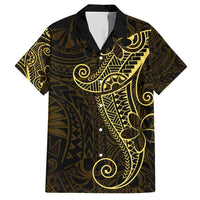 Black Gold Polynesian Tribal Family Matching Short Sleeve Bodycon Dress and Hawaiian Shirt LT9 Dad's Shirt - Short Sleeve Gold - Polynesian Pride