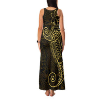 Black Gold Polynesian Tribal Family Matching Tank Maxi Dress and Hawaiian Shirt LT9 - Polynesian Pride