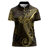 Black Gold Polynesian Tribal Women Polo Shirt - Polynesian Pride