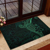 Black Green Polynesian Tribal Rubber Doormat - Polynesian Pride