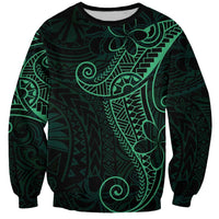 Black Green Polynesian Tribal Sweatshirt - Polynesian Pride
