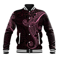 Black Pink Polynesian Tribal Baseball Jacket - Polynesian Pride