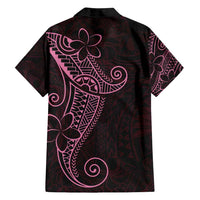 Black Pink Polynesian Tribal Family Matching Off Shoulder Maxi Dress and Hawaiian Shirt LT9 - Polynesian Pride