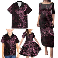 Black Pink Polynesian Tribal Family Matching Puletasi and Hawaiian Shirt LT9 - Polynesian Pride
