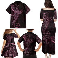 Black Pink Polynesian Tribal Family Matching Puletasi and Hawaiian Shirt LT9 - Polynesian Pride