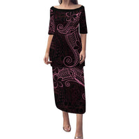 Black Pink Polynesian Tribal Puletasi - Polynesian Pride