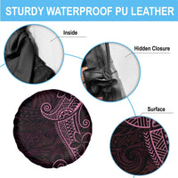 Black Pink Polynesian Tribal Spare Tire Cover - Polynesian Pride