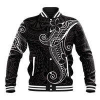 Black White Polynesian Tribal Baseball Jacket - Polynesian Pride