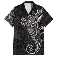 Black White Polynesian Tribal Family Matching Off Shoulder Maxi Dress and Hawaiian Shirt LT9 Dad's Shirt - Short Sleeve White - Polynesian Pride