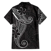 Black White Polynesian Tribal Family Matching Short Sleeve Bodycon Dress and Hawaiian Shirt LT9 - Polynesian Pride