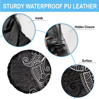 Black White Polynesian Tribal Spare Tire Cover - Polynesian Pride
