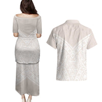 Lotu Tamaiti Tongan Polynesian Art Pattern Couples Matching Puletasi and Hawaiian Shirt Traditional Tribal Motifs LT9 - Polynesian Pride