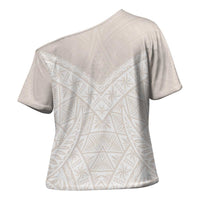 Lotu Tamaiti Tongan Polynesian Art Pattern Cross Shoulder Shirt Traditional Tribal Motifs LT9 - Polynesian Pride