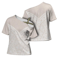 Lotu Tamaiti Tongan Polynesian Art Pattern Cross Shoulder Shirt Traditional Tribal Motifs LT9 - Polynesian Pride