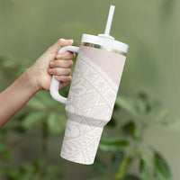 Lotu Tamaiti Tongan Polynesian Art Pattern Tumbler With Handle Traditional Tribal Motifs LT9 - Polynesian Pride