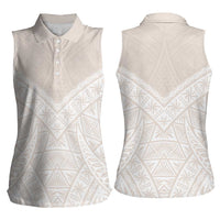 Lotu Tamaiti Tongan Polynesian Art Pattern Women Sleeveless Polo Shirt Traditional Tribal Motifs LT9 - Polynesian Pride