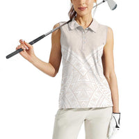 Lotu Tamaiti Tongan Polynesian Art Pattern Women Sleeveless Polo Shirt Traditional Tribal Motifs LT9 - Polynesian Pride