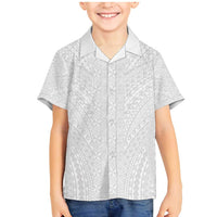 Lotu Tamaiti White Tongan Ngatu Family Matching Mermaid Dress and Hawaiian Shirt Polynesian Tribal Fonulei Pattern LT9 Son's Shirt White - Polynesian Pride