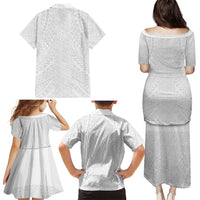 Lotu Tamaiti White Tongan Ngatu Family Matching Puletasi and Hawaiian Shirt Polynesian Tribal Fonulei Pattern LT9 - Polynesian Pride