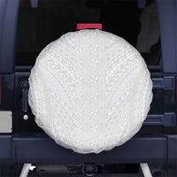 Lotu Tamaiti White Tongan Ngatu Spare Tire Cover Polynesian Tribal Fonulei Pattern LT9 No hole White - Polynesian Pride