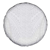 Lotu Tamaiti White Tongan Ngatu Spare Tire Cover Polynesian Tribal Fonulei Pattern LT9 - Polynesian Pride