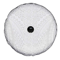 Lotu Tamaiti White Tongan Ngatu Spare Tire Cover Polynesian Tribal Fonulei Pattern LT9 - Polynesian Pride
