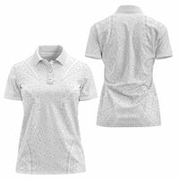 Lotu Tamaiti White Tongan Ngatu Women Polo Shirt Polynesian Tribal Fonulei Pattern - Polynesian Pride