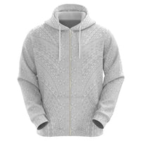 Lotu Tamaiti White Tongan Ngatu Zip Hoodie Polynesian Tribal Fonulei Pattern LT9 - Polynesian Pride