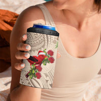 Christmas Hawaii with I'iwi Bird 4 in 1 Can Cooler Tumbler Aloha Mele Kalikimaka - Beige Art LT9 - Polynesian Pride