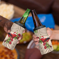 Christmas Hawaii with I'iwi Bird 4 in 1 Can Cooler Tumbler Aloha Mele Kalikimaka - Beige Art LT9 - Polynesian Pride