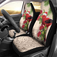 Christmas Hawaii with I'iwi Bird Car Seat Cover Aloha Mele Kalikimaka - Beige Art LT9 - Polynesian Pride