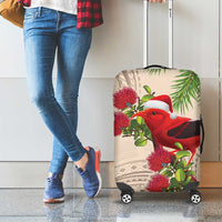 Christmas Hawaii with I'iwi Bird Luggage Cover Aloha Mele Kalikimaka - Beige Art LT9 - Polynesian Pride