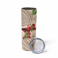 Christmas Hawaii with I'iwi Bird Skinny Tumbler Aloha Mele Kalikimaka - Beige Art LT9 - Polynesian Pride