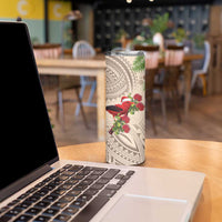 Christmas Hawaii with I'iwi Bird Skinny Tumbler Aloha Mele Kalikimaka - Beige Art LT9 - Polynesian Pride