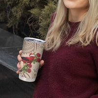 Christmas Hawaii with I'iwi Bird Tumbler Cup Aloha Mele Kalikimaka - Beige Art LT9 - Polynesian Pride