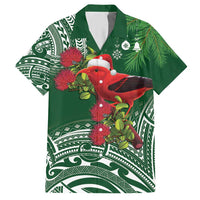 Christmas Hawaii with I'iwi Bird Hawaiian Shirt Aloha Mele Kalikimaka - Green Art LT9 Green - Polynesian Pride