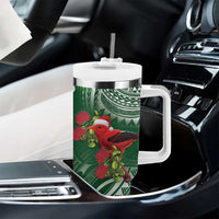 Christmas Hawaii with I'iwi Bird Tumbler With Handle Aloha Mele Kalikimaka - Green Art LT9 - Polynesian Pride