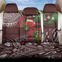 Christmas Hawaii with I'iwi Bird Back Car Seat Cover Aloha Mele Kalikimaka - Oxblood Art LT9 One Size Oxblood - Polynesian Pride