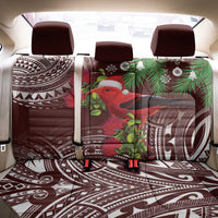 Christmas Hawaii with I'iwi Bird Back Car Seat Cover Aloha Mele Kalikimaka - Oxblood Art LT9 - Polynesian Pride