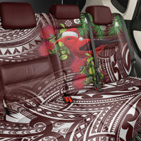 Christmas Hawaii with I'iwi Bird Back Car Seat Cover Aloha Mele Kalikimaka - Oxblood Art LT9 - Polynesian Pride